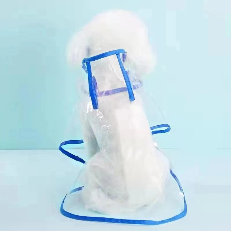 Pet Dog Puppy Transparent Rainwear Raincoat, Hooded Waterproof Jacket Clothes Soft PVC Small Dogs Raincoat Puppy Rain Poncho