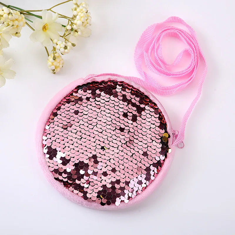 Decorative Kids Tote Bag Heart/Round Shape Shoulder HandBags Kids Coin Purse Bag.