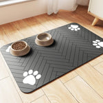 Pet Feeding Mat-Absorbent Placemat for Food and Water Bowl, with Waterproof Rubber Backing, Quick Dry Water Mat for Dog& Cat