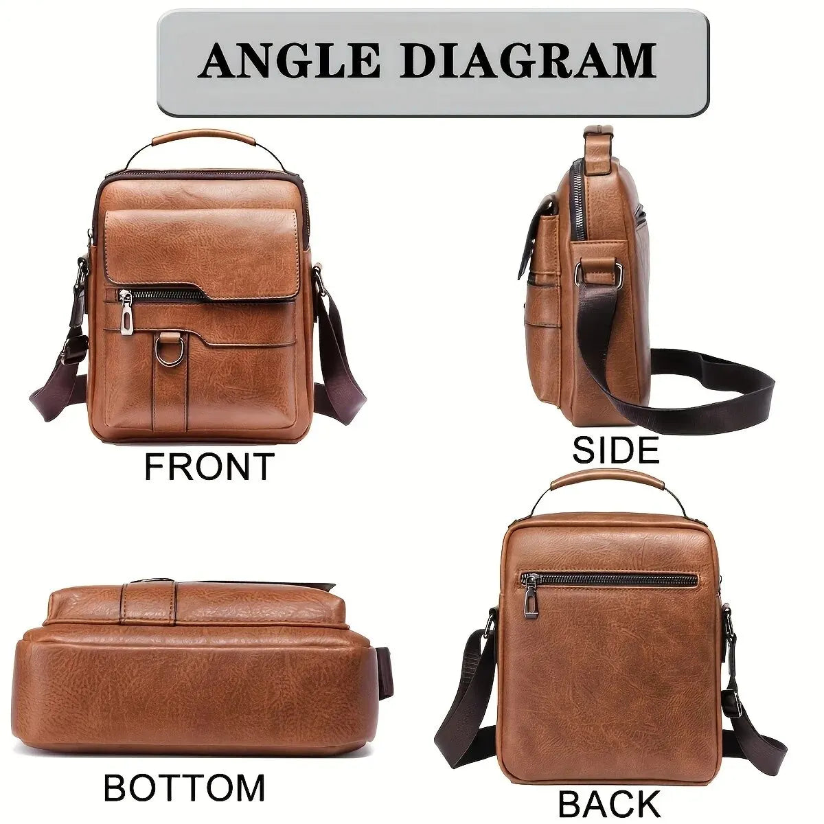 Brand Men Shoulder Bag for 9.7" iPad Men PU Leather Flaps Men's Crossbody Bags Business Flap Male Solid Messenger & Travel Bag