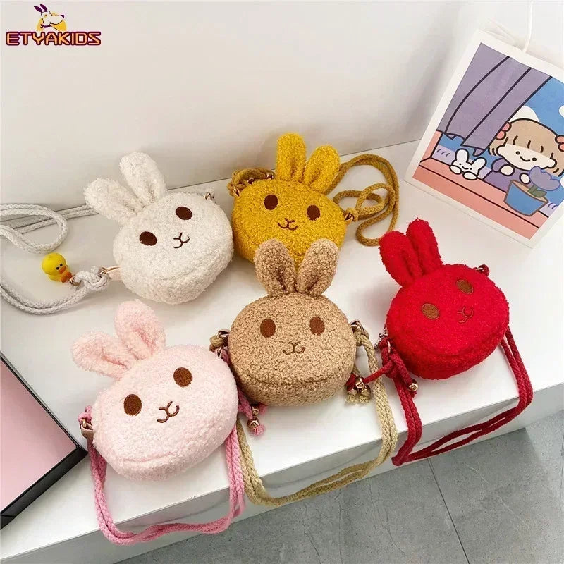 New Cute Little Rabbit Baby Girls Handbags Fashion School Bags for Girls Kids Small Shoulder Lunch Bags.