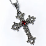 Crystal Big Cross Pendant Necklaces for Women Men Gothic Irregular Cross Clavicle Chain Necklaces Aesthetic Jewelry