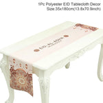 Ramadan Decor Table Runner EID Mubarak Decoration For Home Tablecloth Ramadan Kareem Islamic Muslim Party Eid Al Adha Gifts