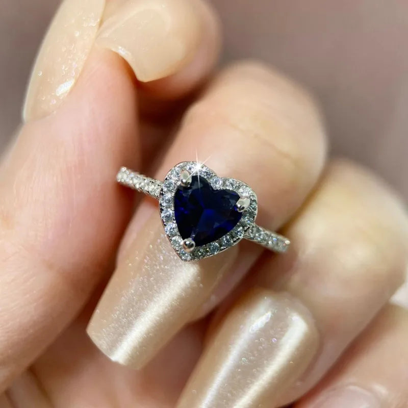 Heart Rings for Women Wedding Jewelry Cubic Zirconia Stone Ring Accessories