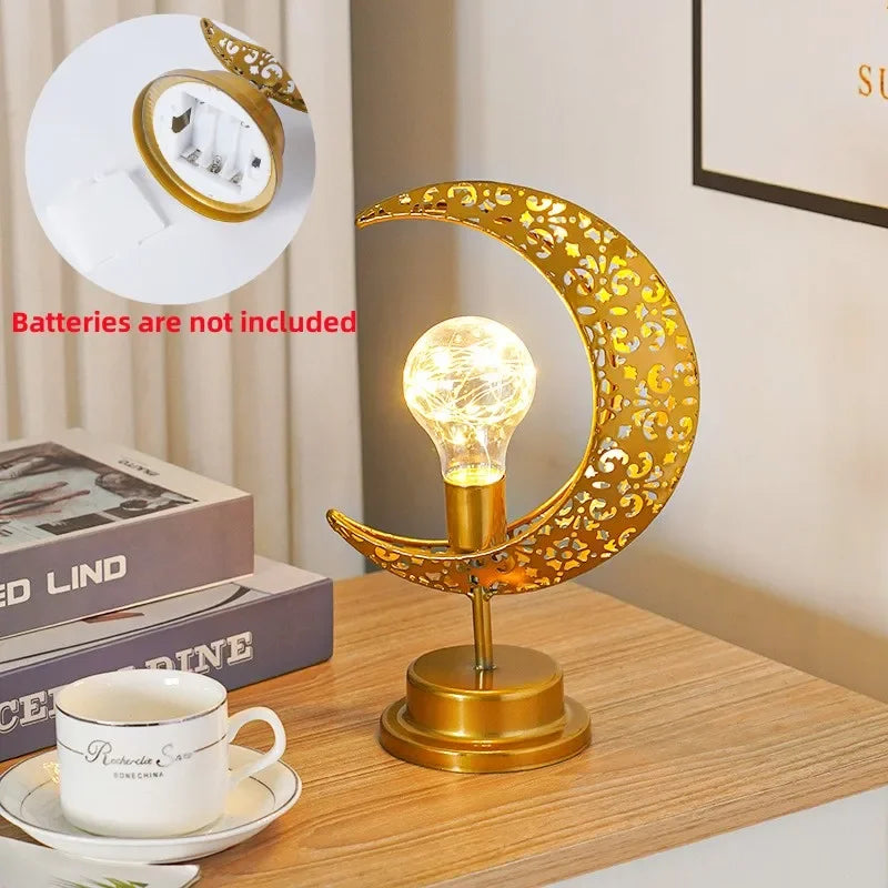 Ramadan Moon Led Light 2026 Eid Mubarak Decoration Metal Lamp