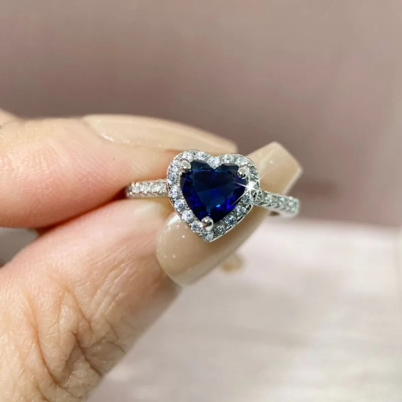 Heart Rings for Women Wedding Jewelry Cubic Zirconia Stone Ring Accessories