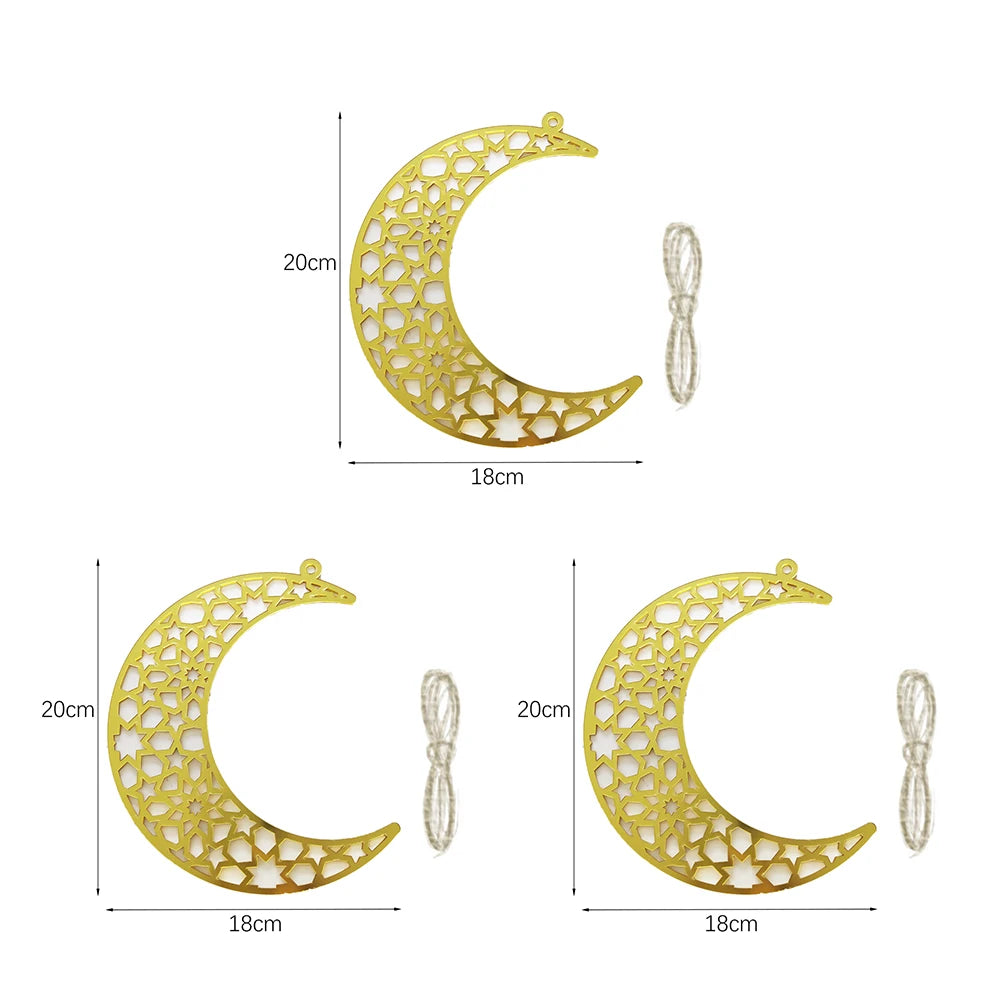 Ramadan Hanging Decoration Acrylic Eid Mubarak Moon Star Lantern