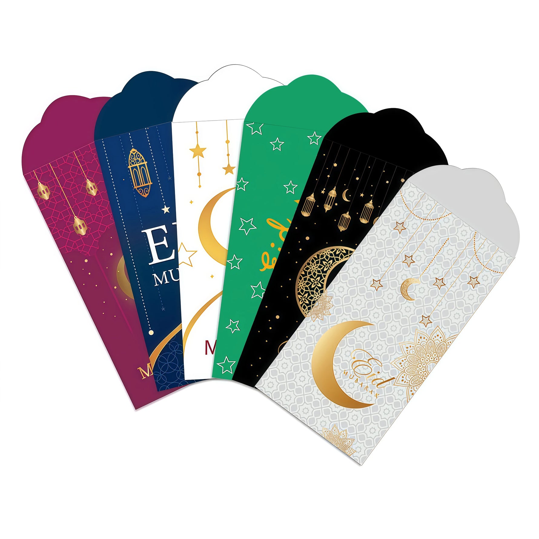 6pcs/18pcs Eid Mubarak Cash Envelopes Money Cards Ramadan Moon Decoration Eid Al-fitr Invitation Supplies