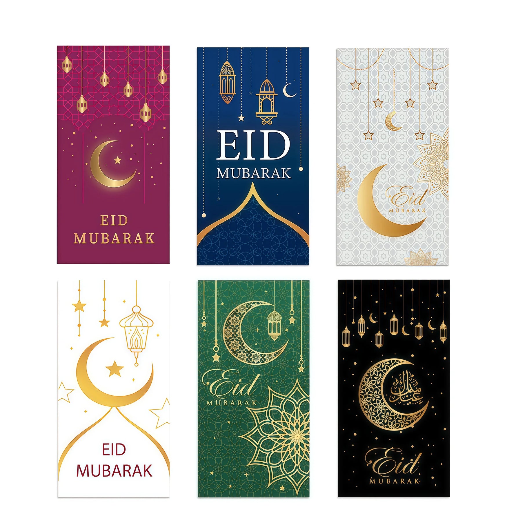 6pcs/18pcs Eid Mubarak Cash Envelopes Money Cards Ramadan Moon Decoration Eid Al-fitr Invitation Supplies