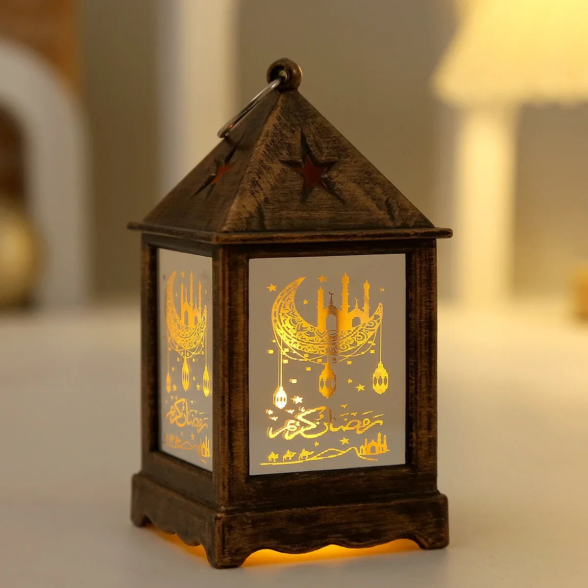Wind Lantern Ornaments Ramadan LED Portable Lamp