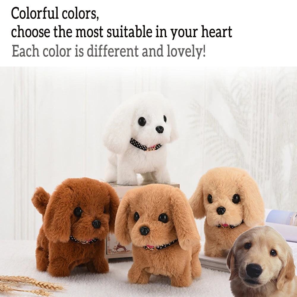 Pet Companion Battery Operated Toy Plush pet electronic interactive toy  walking barking wagging tail Simulation puppy