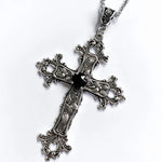 Crystal Big Cross Pendant Necklaces for Women Men Gothic Irregular Cross Clavicle Chain Necklaces Aesthetic Jewelry