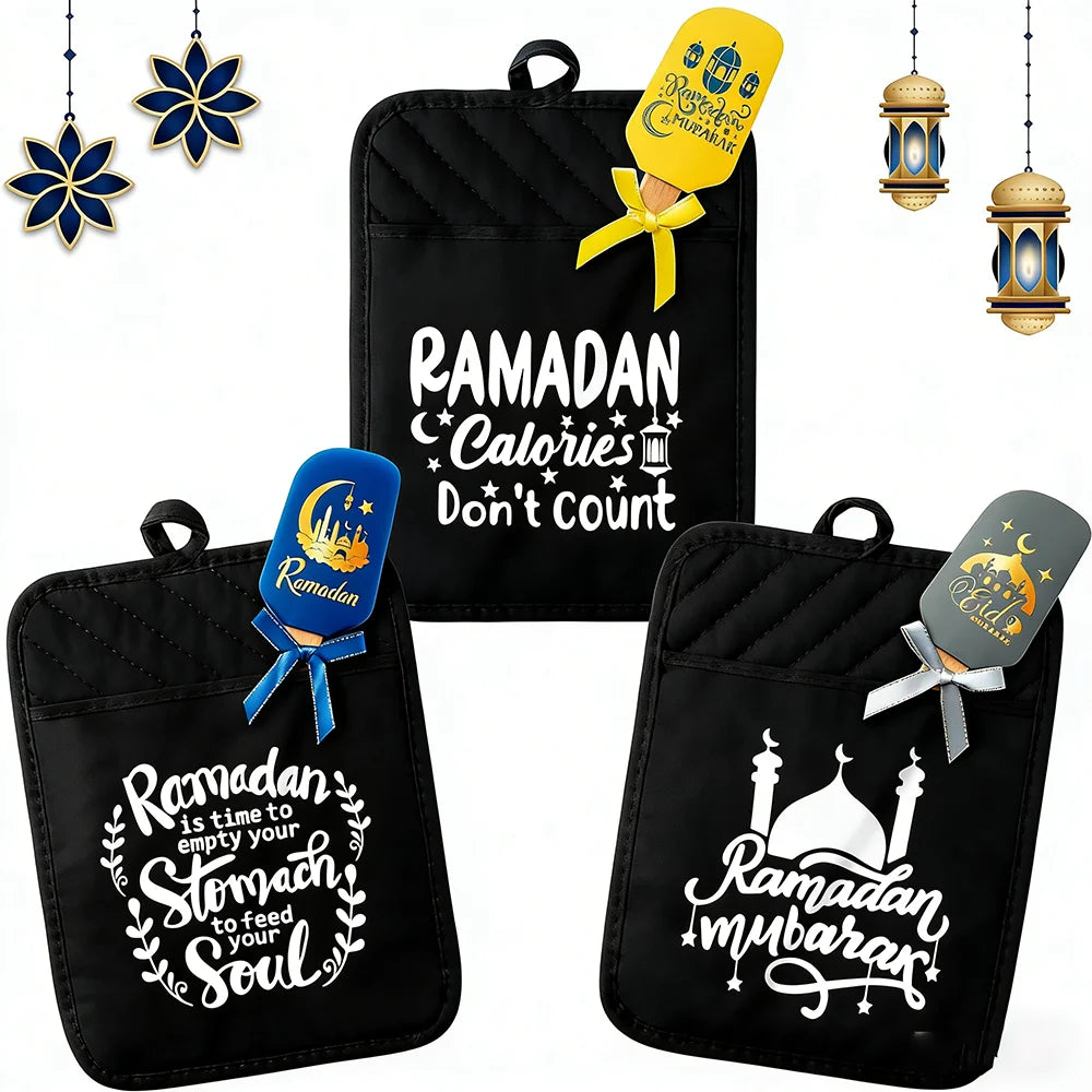 Ramadan Mubarak Pot Holder Eid Mubarak Gift Islamic Ramadan Kareem Iftar Suhoor Kitchen Gift Eid Al Adha Cookies Decoration Gift