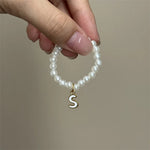 Mini Pendant Letter Pearl Necklace