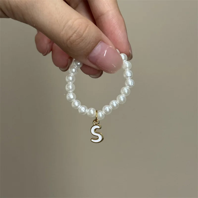 Mini Pendant Letter Pearl Necklace