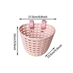 Kids Bike Front Basket Replace Baggage Bags Portable Adjustable Strap Bicycle Front Basket for Biking Girls.