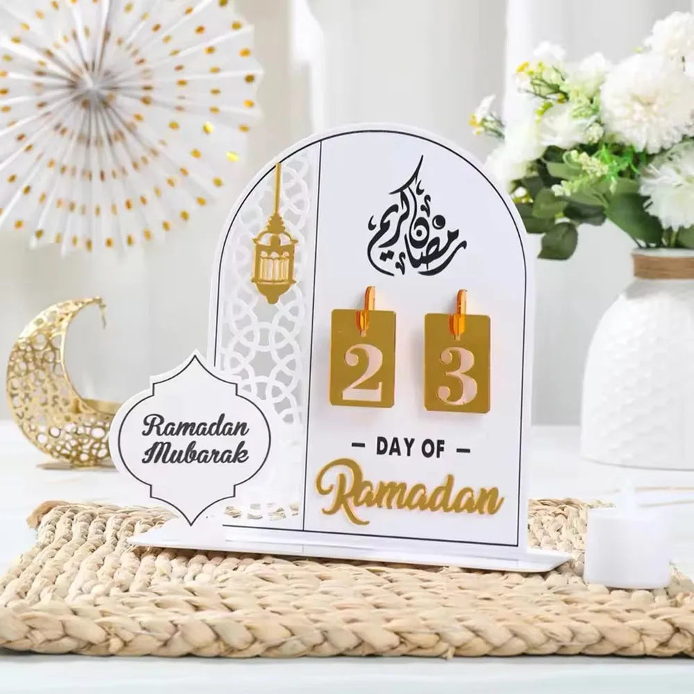 Acrylic Ramadan Countdown Calendar with Base