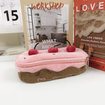 Cute Pencil Bag Plush Cherry Cake Pencil Case Large Capacity Kawaii Pencil Pouch for Girls Kids Back to School Acsesories Gift