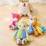 Pet Plush Toy Cat Dog Puzzle Toy Cute Animals Bite Resistant Interactive Squeaky Pet Dog Teeth Cleaning Chew Toy