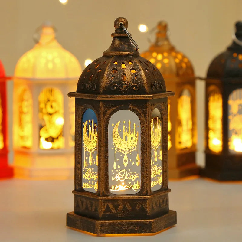Ramadan Decoration LED Star Moon Candlestick Lamp