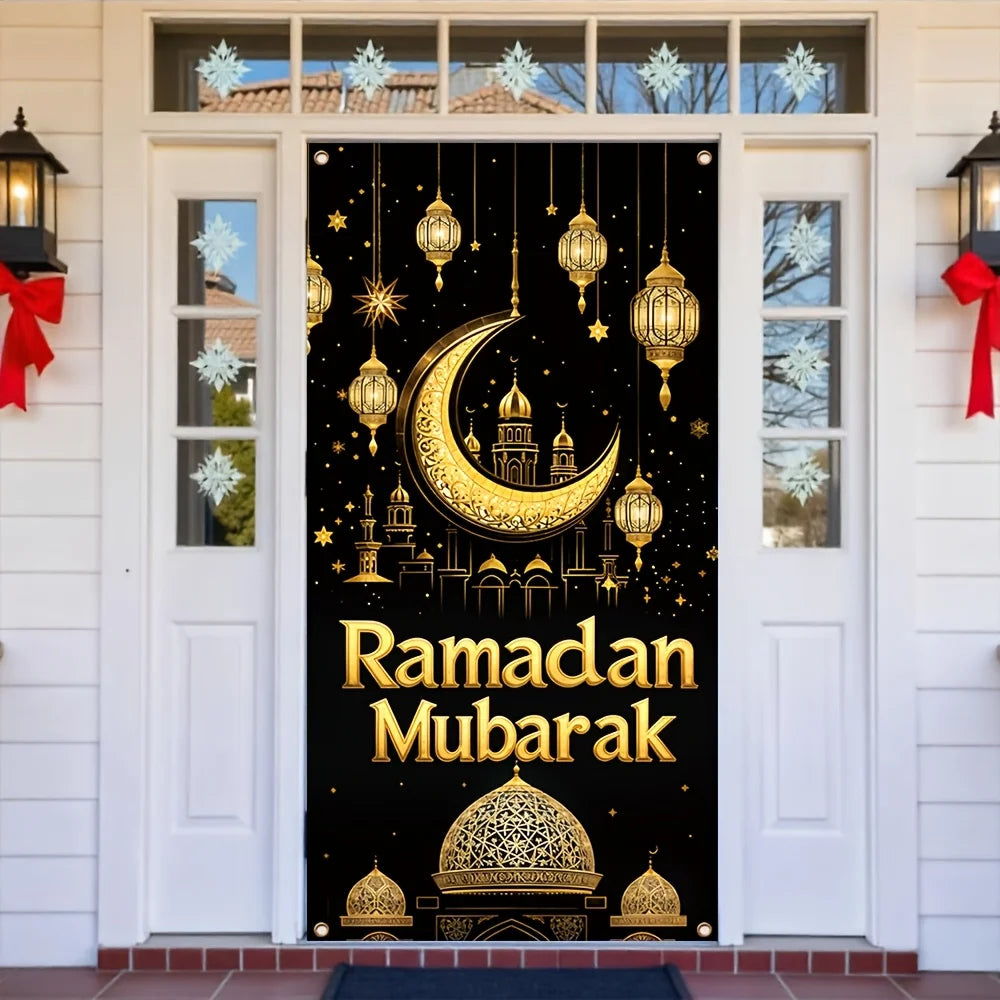 Eid Mubarak Decoration 2026 Hanging Flag Ramadan For Home Door Islamic Muslim Party Decor Ramadan Kareem Banner Eid Al-Fitr Gift