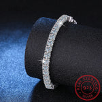 Charm Bracelets For Women High Quality S925 Silver Platinum Plated Moissanite Simple Personality Wedding Jewelry Gift