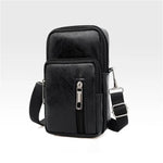 Men PU Leather Shoulder Male Fanny Pack High Quality Messenger Bags Men's Fashion Business Belt Bag Small Briefcase Waist