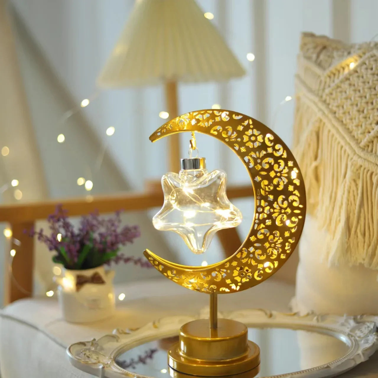 Ramadan Moon Led Light 2026 Eid Mubarak Decoration Metal Lamp