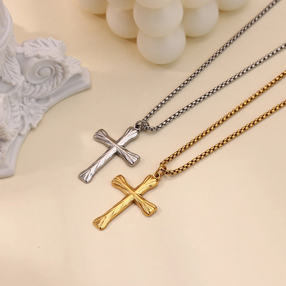 Waterproof Stainless Steel Creative Cross Pendant Necklace Exclusive for Men.