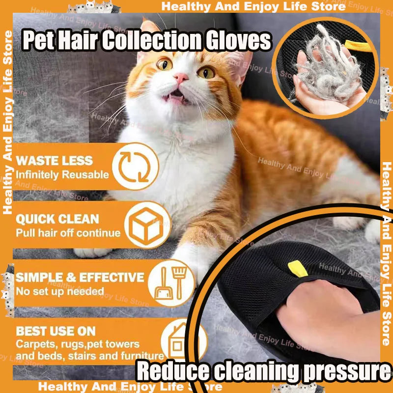 Pet Hair Cleaning And Collection Gloves Double-sided Multi-functional Beauty Glove Tool