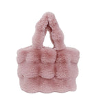 Ladies Hand-held Tote Bag Fashion Large Capacity Plush Crossbody Bags for Women.