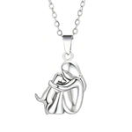 Fashion Women and Dog Necklace Cute Little Girl Puppy Pendants Animal Pet Jewelry