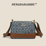 New women's handbag, trendy fashion, retro letter print, top-handle and shoulder bag.