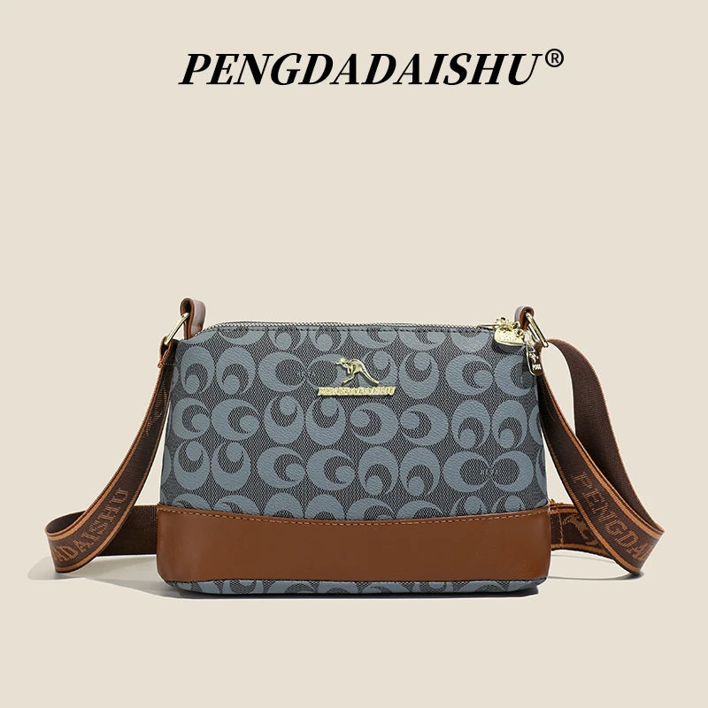New women's handbag, trendy fashion, retro letter print, top-handle and shoulder bag.
