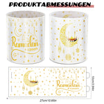 12pcs Ramadan Kareem Islamic Traditional Moon and Mosque Patterns Warm Festival Decoration, Lighting Up Your Ramadan Celebration