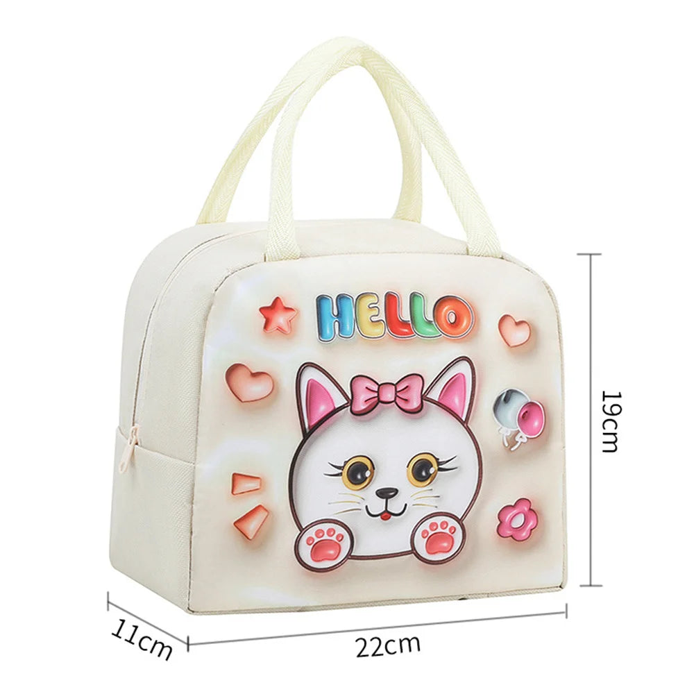Kids Lunch Bag For School Portable Thermal Bag Children Cartoon Insulated Lunch Bag.