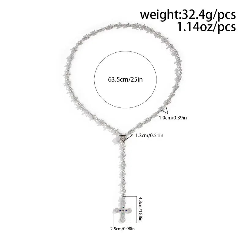 Cross Chain Necklace Bracelet Earrings for Women, Gold/Silver Trendy Dainty Design Jewelry Gifts for Her