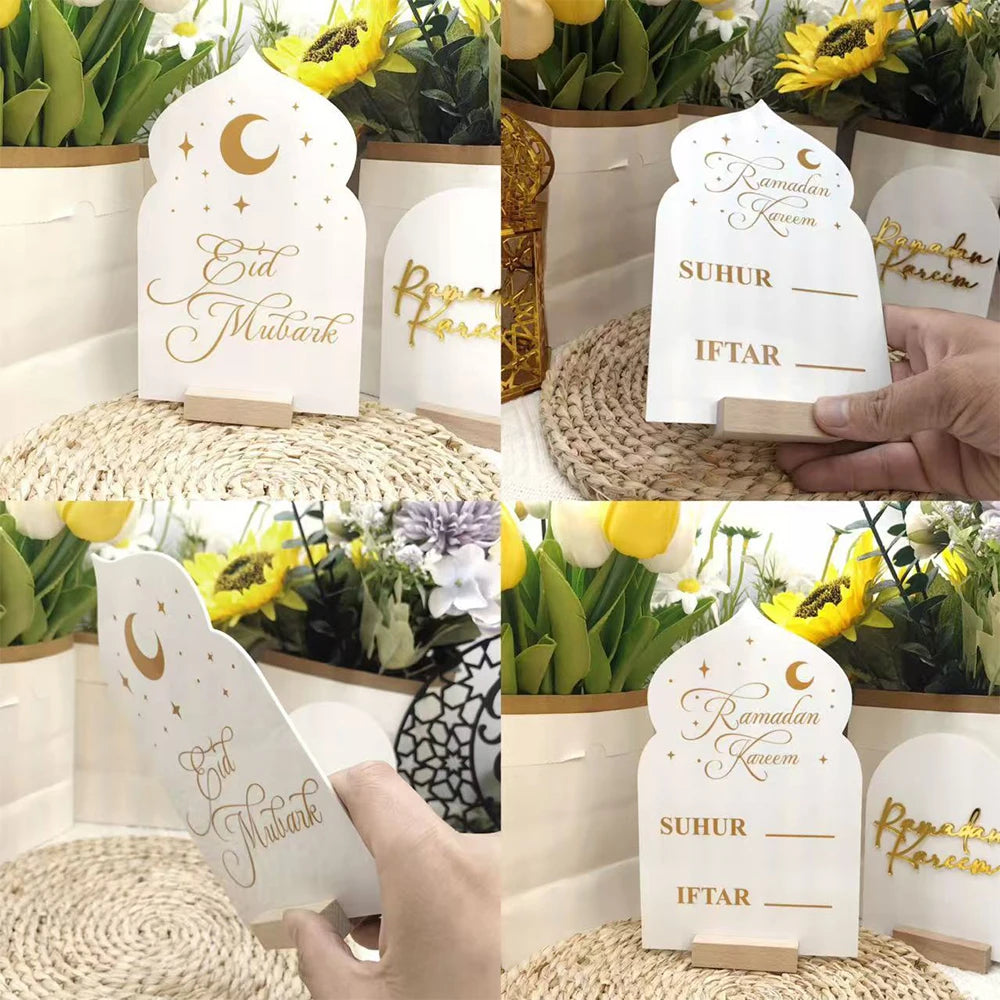 Reusable Acrylic Ramadan Calendar Board & Wooden Base