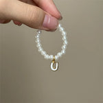 Mini Pendant Letter Pearl Necklace