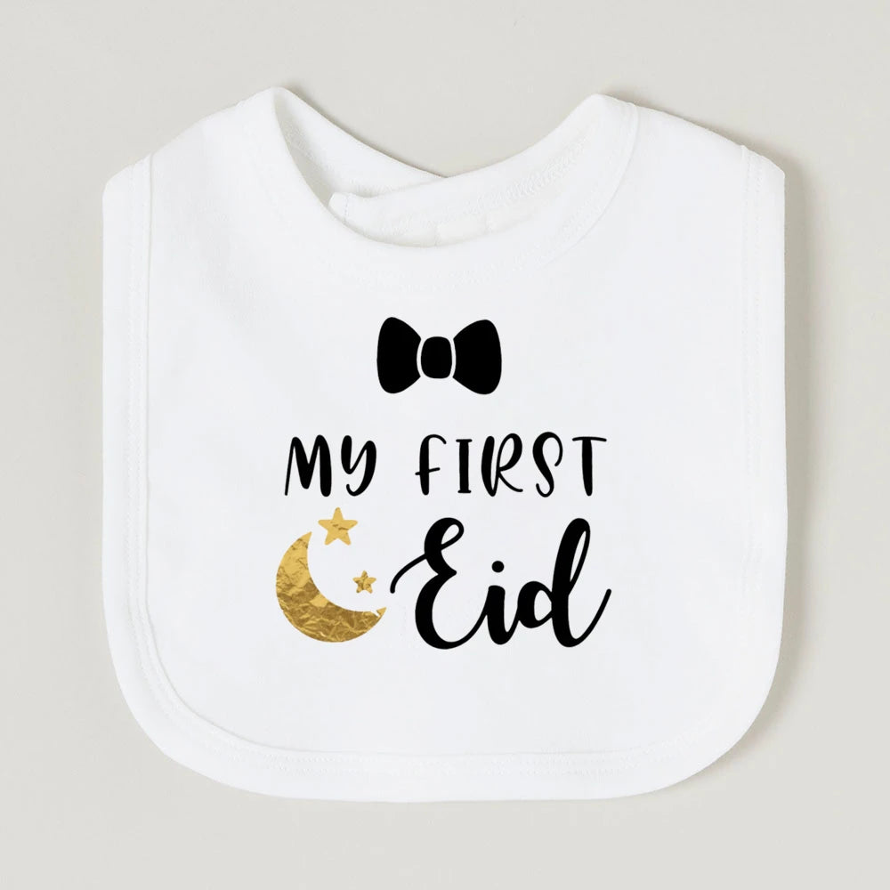 Moon Star My First Ramadan Baby Bibs Boys Girls Cotton Bib Newborn Saliva Bib Eid Mubarak Muslim Islamic Festival Keepsake Gift