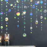 Ramadan Gold Glitter Moon Star Hanging Garland Eid Mubarak Home Decor Ramadan Kareem Islamic Muslim Party Eid Al-Fitr Gifts