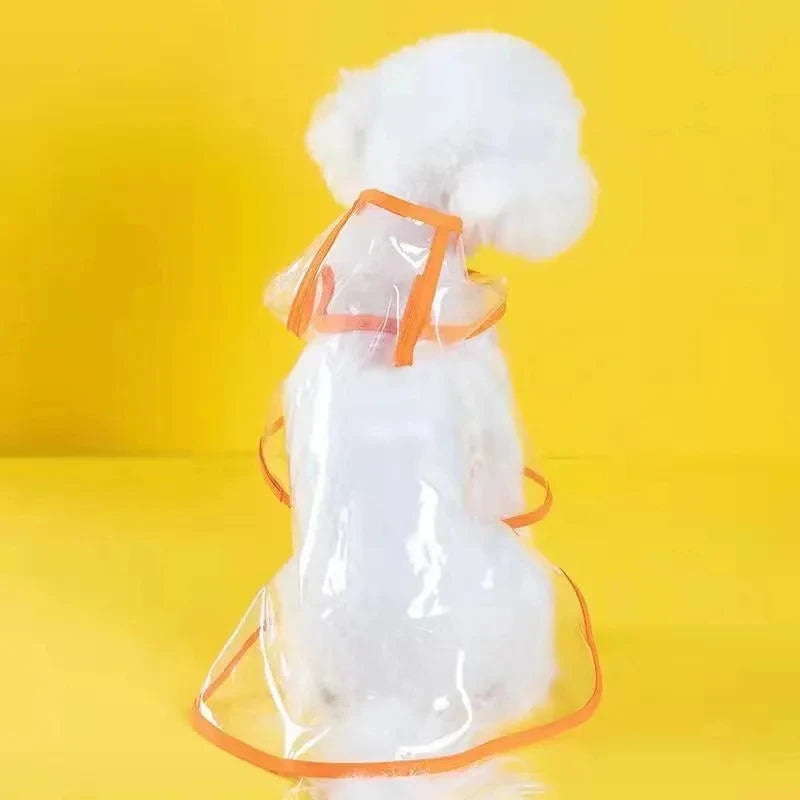 Pet Dog Puppy Transparent Rainwear Raincoat, Hooded Waterproof Jacket Clothes Soft PVC Small Dogs Raincoat Puppy Rain Poncho