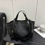 Women Tote Bag Underarm Bag Large Capacity PU Leather Shoulder Bag.