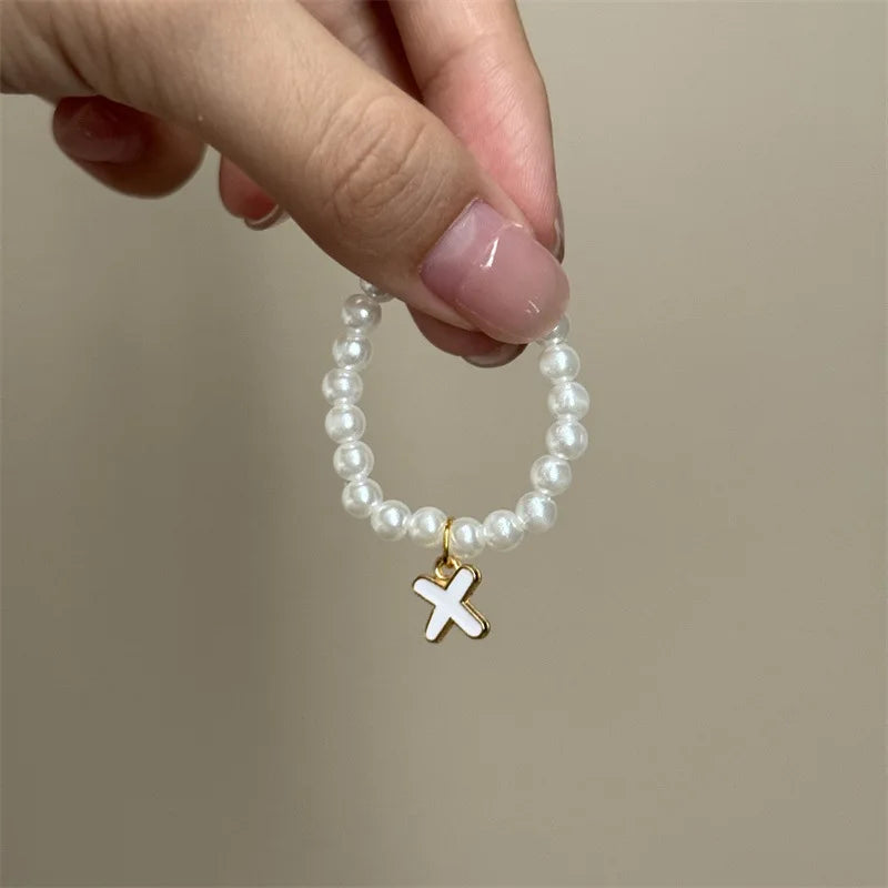Mini Pendant Letter Pearl Necklace