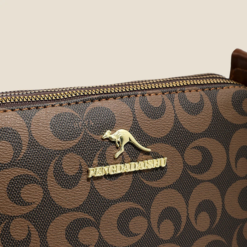 New women's handbag, trendy fashion, retro letter print, top-handle and shoulder bag.
