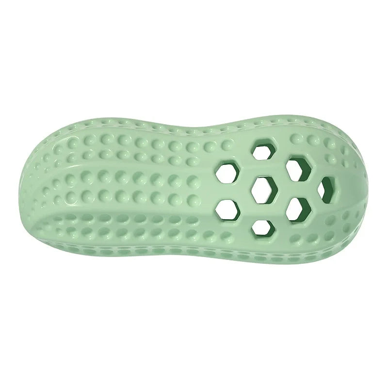 Pet Toy Sound Making Peanut Shape TPR Dog Toy with Food Dispensing Feature Durable Chew Resistant Teeth Grinding Simulation Toy