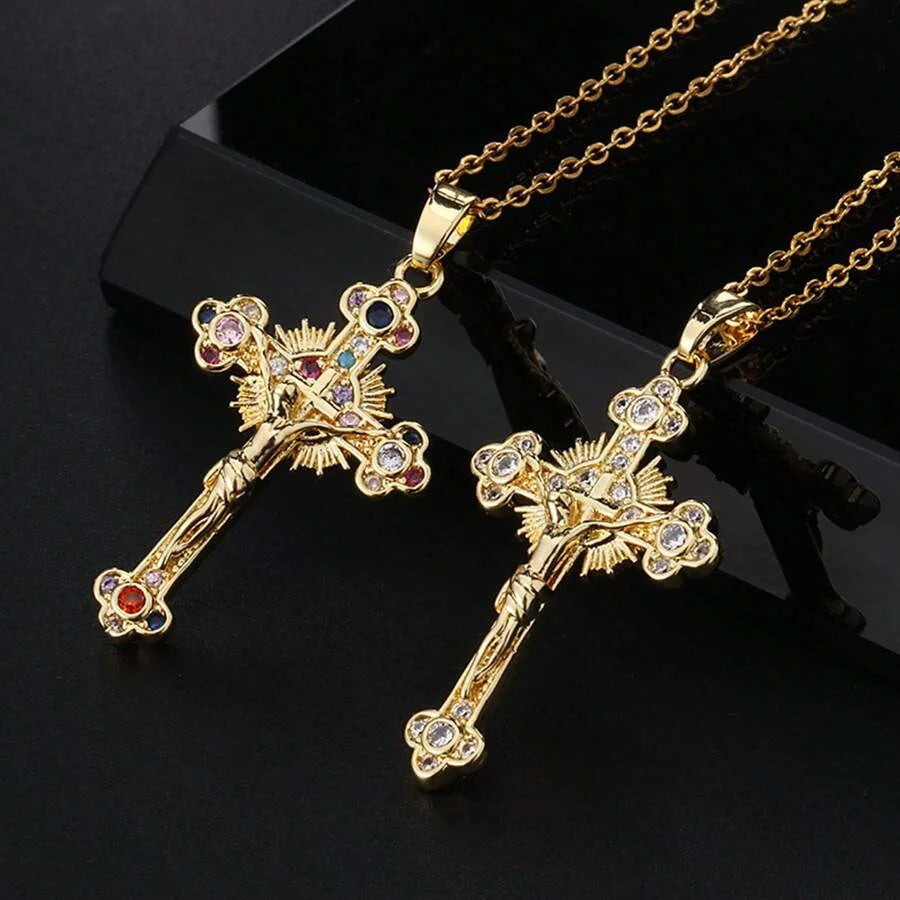 Religion Jesus Cross Pendant Necklace For Women & Men