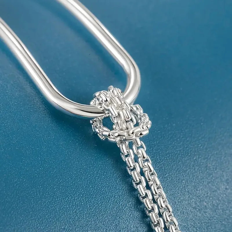 S925 Silver Minimalist Geometric Collage Bracelet Women's Jewelry Exquisite and Elegant for Birthday and Christmas Gifts