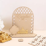Ramadan Wooden Countdown Calendar, Eid Desk Calendar for Home & Office Decor