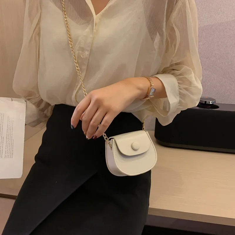 New Mini Fashion Shoulder Bags for Kids Coffee Black Yellow Children's Small Cross Body Earphone Lipstick Storage Bags